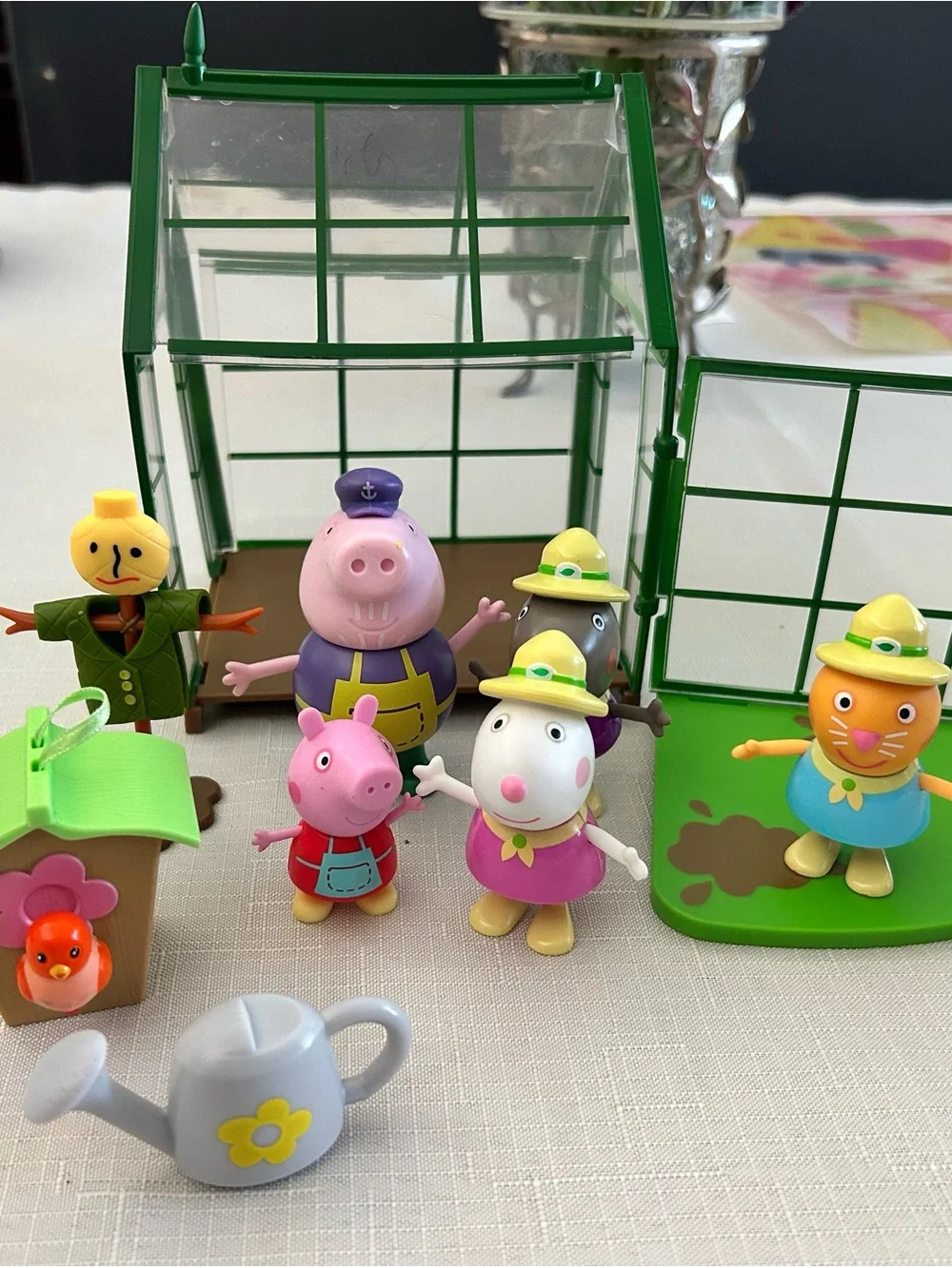 Green Play Greenhouse Toy Set - Kids Gardening Figures